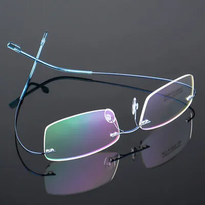 Mens Womens Eyeglass Frames Titanium Alloy Lightweight Glasses Frame Rx-able  B • £11.99