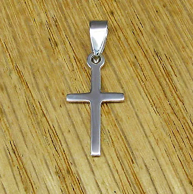 Small Plain & Simple Cross Pendant In SOLID 925 Sterling Silver - NEW! • $9.47