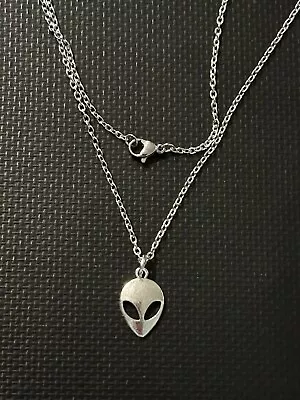 UFO Collection: Small Alien Head Pendant Necklace W/ 20” Stainless Steel Chain • $4.99