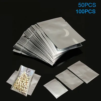 100PCS Mylar Foil Bags Vacuum Sealer Heat Seal Food Grade Aluminium Sachet Pouch • $4.99