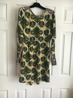 New Designer Marni At H&M Gorgeous Floral Silk Long Sleeve  Dress Multi Size 4 • $79