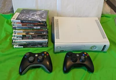 Microsoft Xbox 360 Console 9 Game Bundle W/ 2 Controllers! HDD Hardrive Tested! • $102.50