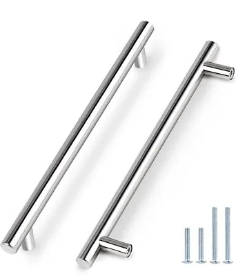 Probrico 5 Pack 10 Inch Polished Chrome Cabinet Handles 10” Hole Centers T Bar • $15