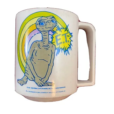 Vintage 1982 Universal City Studios E.T. Rainbow Plastic Mug Cup #1 • $9.49
