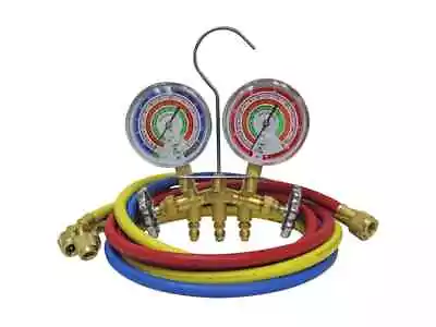 Mastercool 59161 - R410A R22 R404A 2-Way Brass Manifold Gauge Set 3 1/8' Gaug • $69.41