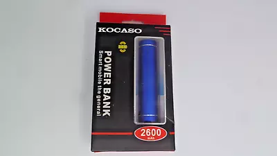 KOCASO Rechargeable Power Bank 2600mAh New In Box BLUE Never Used Tested • $9.28