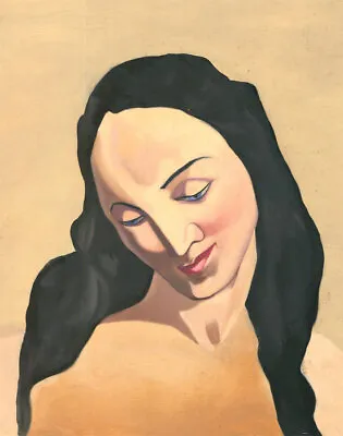 Style Of Tamara De Lempicka (1898-1980) - Mid 20th Century Oil Gazing Woman • £288