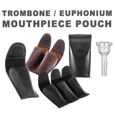 Trombone / Euphonium Mouthpiece Pouch. 3 Models. KGUBrass. Crazy Horse Leather • $29.90