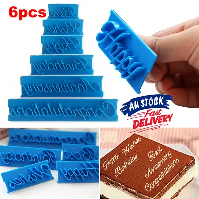 $8.49 • Buy 6PCS Cookie Handwrite Alphabet Biscuit Mould Letter Fondant Cutter Cake