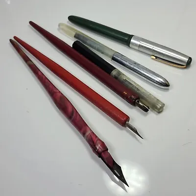 Random Lot Of Dip Fountain Pens Wearever Schaefer Vintage Marble Wooden  • $15