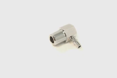 $11.95 • Buy 90 Degree Intake Manifold Vacuum Fitting 3/8  NPT To 1/4  Barb Chrome Aluminum 