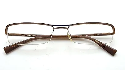 Alain Mikli Paris AO416-06 Brown Blue Half Rim Rectangle Eyeglasses 56-18 140 • $26.99