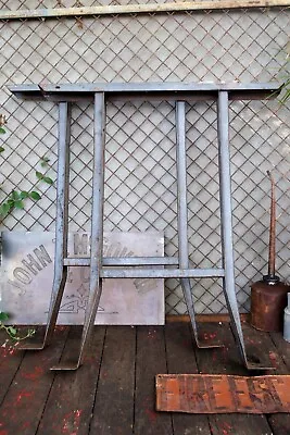 Light Grey Vintage Industrial Workbench Table Legs Salvage Steampunk (C) • $210