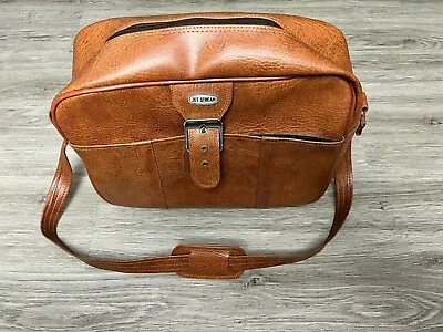 Jet Stream Made In Korea Faux Leather Carry On Shoulder Bag Brown Vintage • $25.42
