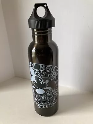 Disney Metal Mickey Mouse Water Bottle Twist-top Approx 10.5 H Black 1928 • $7