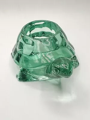 Indiana Glass Vintage Green Turtle Votive Candle Holder • $15