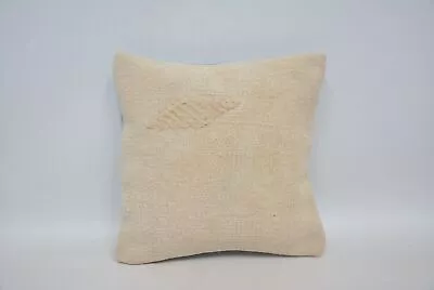 Gift Pillow 14 X14  Beige Pillow Cover Vintage Kilim Throw Pillow • $8.03