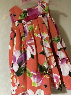 Stunning Ted Baker Baby Girls Coral /Multicoloured Dress Age 6-9 Month’s Ex Cond • £3