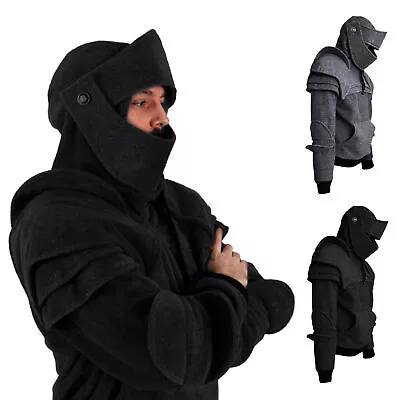 Front Pocket Pullover Hoodie Medieval Style Face Cover Hooded Men Sweatshirt • $39.92