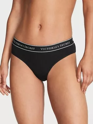 Victoria's Secret Logo Cotton Hiphugger - Large - VS Black Panty NWT • $9.99