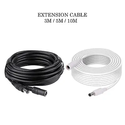 DC Power Supply Extension Cable 5V 9V 12V For CCTV Camera/DVR/PSU Lead 3m/5m/10m • £2.75