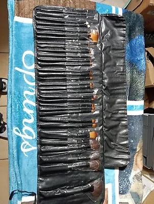 32 Pcs Black Rod Makeup Brush Cosmetic Set Kit With Case • $19