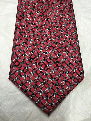 BERT PULITZER MEN'S TIE RED WITH SILVER CHAINS 60 X 4 • $28.78