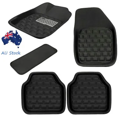 5x Black PU Leather Car Floor Mats Front & Rear Liner All Weather Protector Set • $53.18