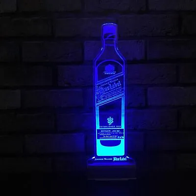Johnnie Walker Blue Label Bottle LED SignEdgelitBarMancaveLightGift • $199