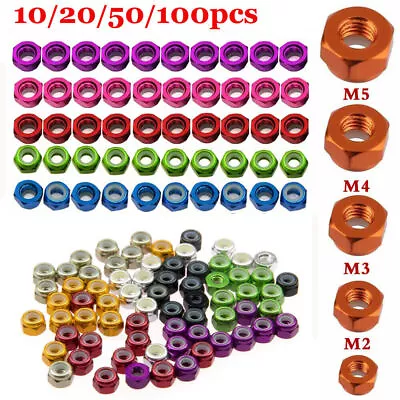 10PCS  M2/M3/M4/M5/M6 Nylon Insert Self-Lock Nuts Hex Lock Nut 11 Colors • $9.99