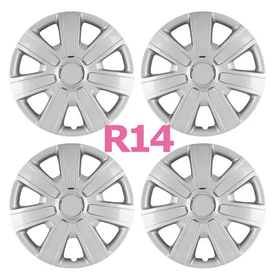 14 Inch Wheel Cover Rim Snap On Full Hub Caps Fit R14 Tire & Steel Rim Set Of 4 • $36.99