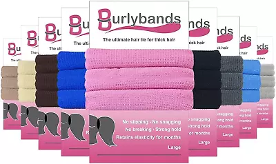 Burlybands Large Hair Ties For Thick Heavy Or Curly Hair. No Slip No Damage Seam • £12.90