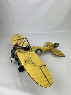 VINTAGE Metal ROYAL AIR FORCE Model AIRPLANE Collectable Decorative Toy Yellow • $29.97