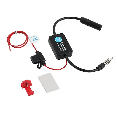 12V FM AM Car Radio Antenna Signal Inline AMP Booster Amplifier Truck ANT-208 • £7.11