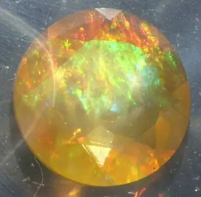 2.19ct Faceted Mexico Contra Luz Precious Fire Opal With Color Play 10mm SPECIAL • £39.58