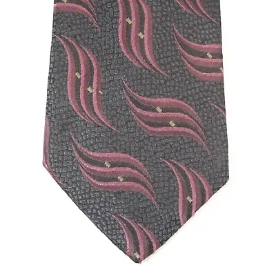 Marton Wong Tie Mens 58 In Silk Mauve Gray Dot Wave Abstract Geo Wide • $9.35