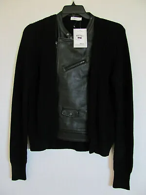 A.L.C. Leather And Knit Moto Jacket-Wool Harmony Black- Size Medium- NWT $995 • $254.99