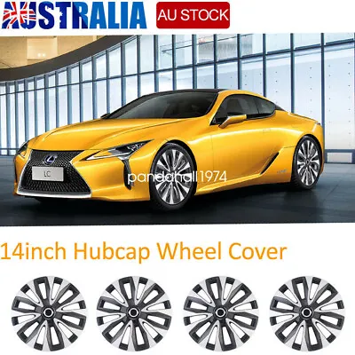 4x Car Vehicle Wheel Rim Skin Cover Hubcap 14inch Wheel Cover Black AU • $52.33