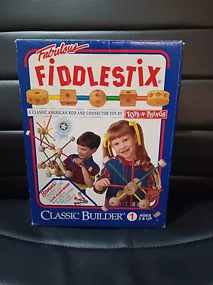 Vintage Fabulous Fiddlestix Toys N Things Wood Classic Builder Block  Set W/ Box • $22