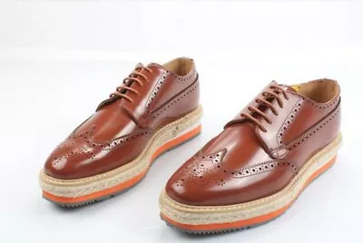 Mens Platform Shoes Wing Tip Hidden Lace Up Wing Tip Leather Brogues Shoes • £151.19