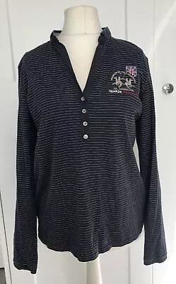 Womens La Martina Polo Club Guards Striped Shirt Long Sleeve Navy BLUE Size 6 • $8.64