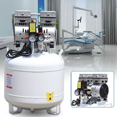 Dental Medical Air Compressor Silent 40L Air Compressor Noiseless Oilless 115PSI • $304