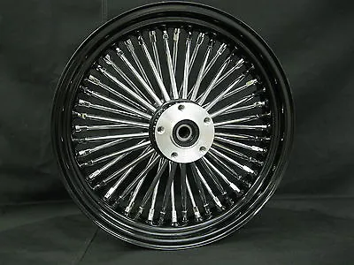 Black & Chrome 48 King Spoke 16 X 3.5  Front SD Wheel For Harley & Custom Models • $254.59