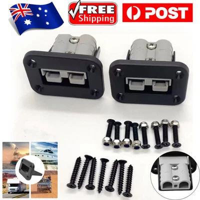 $17.69 • Buy 2PCS Anderson Plug Flush Mount 50Amp Mounting Bracket Panel Cover For Caravan AU
