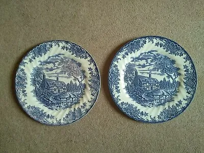 2x Vintage Myott  The Brook  Plate Blue. Staffordshire Ware 1982 • £12.99