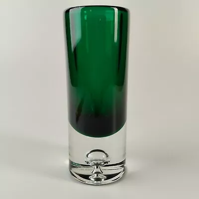 Solid Glass Vase 60s/70s Bubble Vase / Bullicante Emerald Green WB03 • £128.95