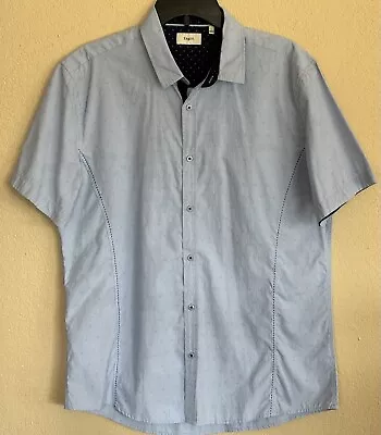 ZAGIRI Men’s Button-Down Short Sleeve Shirt Light Blue Large • $8