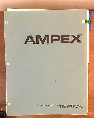 Ampex Micro 5 Cassette Player / Reocorder Service Manual *Original* • $19.97