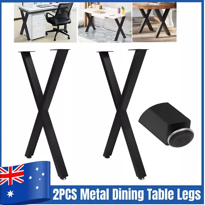 2PCS X-Shaped Table Legs Desk Legs Retro Industrial Design Fully Welded AU • $81.98