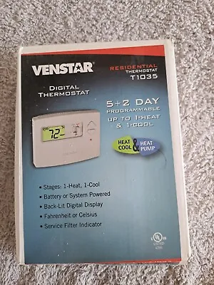 Venstar Digital Thermostat T1035 5 + 2 Day Programable Up To 1 Heat & 1 Cool. • $32